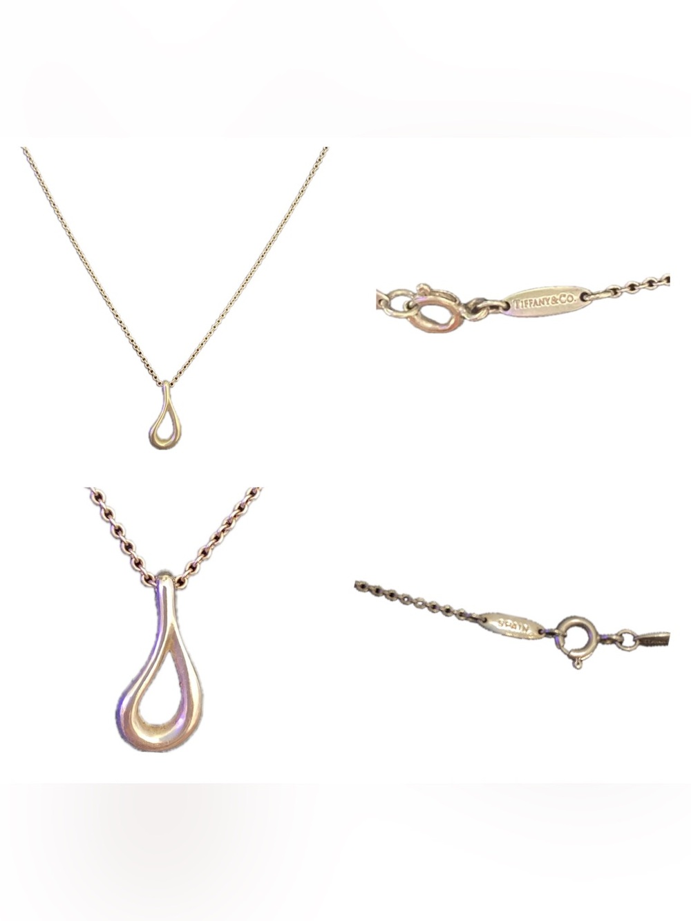Tiffany & Co. Elsa Peretti Open Teardrop Silver Necklace